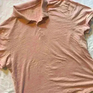 Vince men’s pink lightweight cotton polo shirt